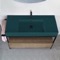 Modern  Console Vanity, Green Ceramic Sink, 43